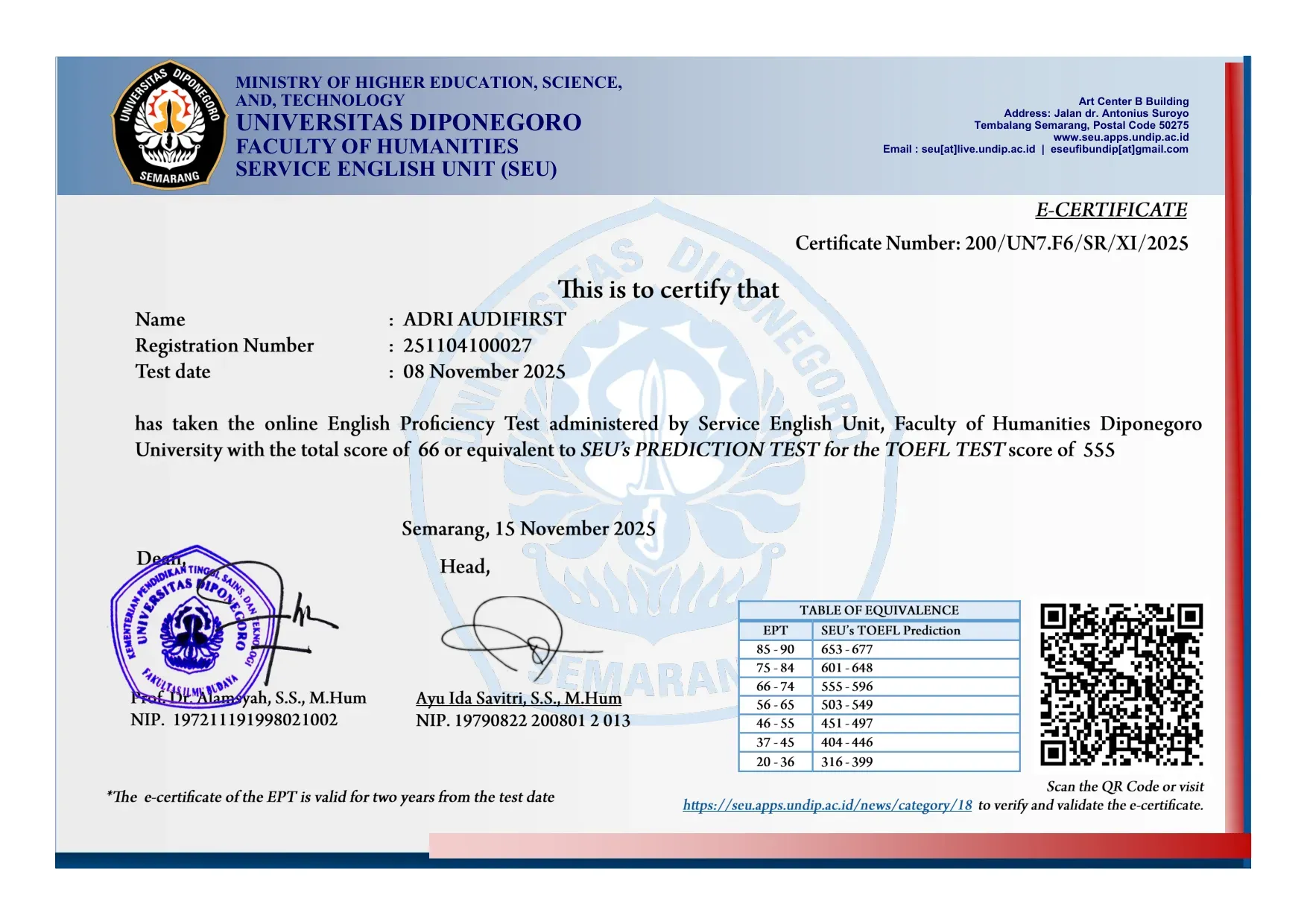 English Proficiency Test